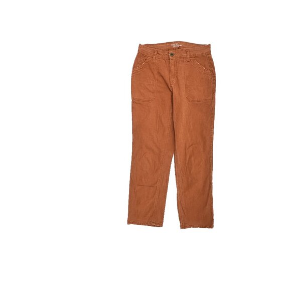 Time And Tru High Rise Distressed Cropped Women's size 6 Terra Cotta Brown Jeans - Picture 1 of 5